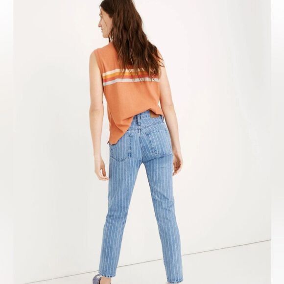 Madewell Jeans The Perfect Vintage Crop PinStripe Edition Size 26 - Picture 2 of 6